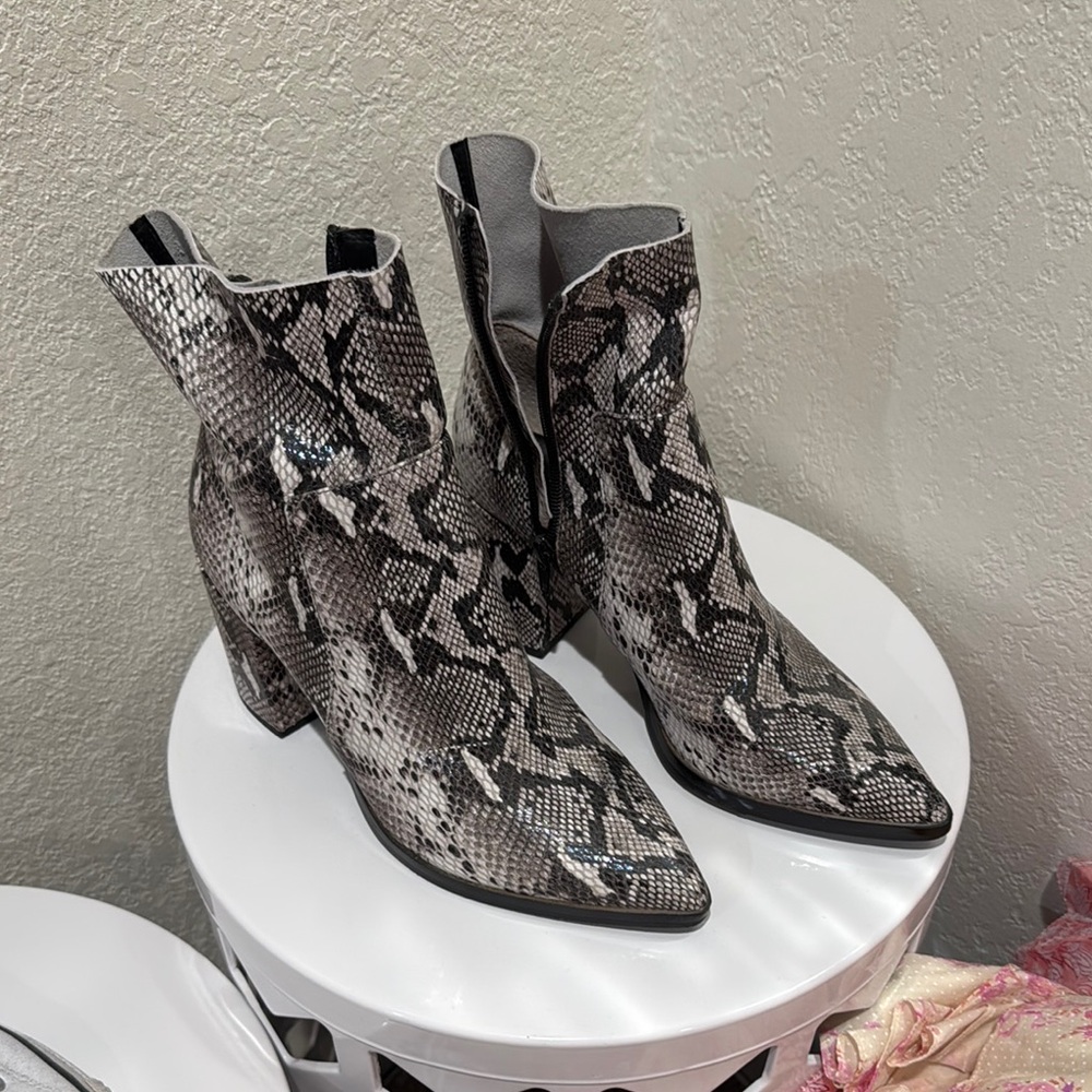 Snakeskin Ankle Boots